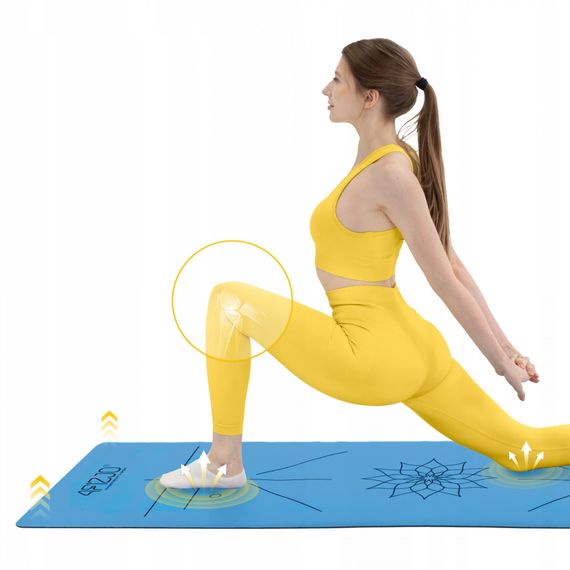 Килимок (мат) спортивний 4FIZJO PU 183 x 68 x 0.4 см для йоги та фітнесу 4FJ0588 Blue (P-5907739319555) | Зображення 4