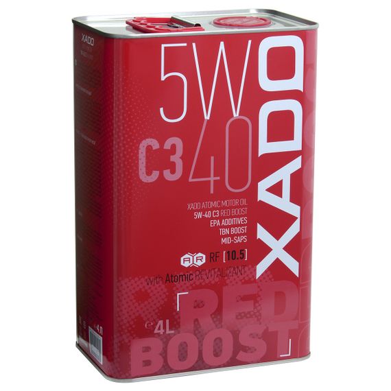 Синтетична олива XADO Atomic Oil 5W-40 C3 RED BOOST жерстяна банка 4 л Масло моторное синтетическое Масло