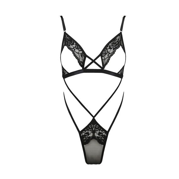Боді монокіні з відкритими грудьми DIABOLINA BODY black L/XL - Passion | Зображення 2