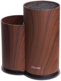 Колода для ножів Kamille Brash Stand Wood 22.5см пластикова подвійна
