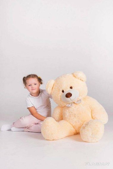 Мишка плюшевый Yarokuz Джон 110 см Персиковый | Зображення 2