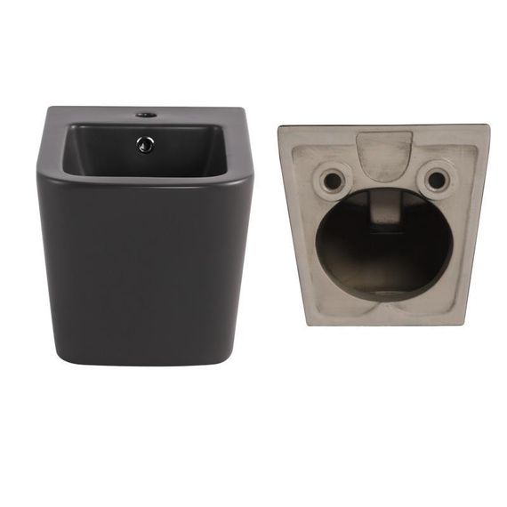 Комплект Qtap Tern Anthracite 3 в 1: подвесной унитаз Ultra Quiet + биде подвесное + раковина накладная QTROBAN49157 | Зображення 7