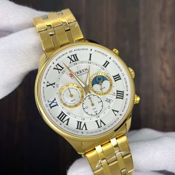 Чоловічий годинник Curren 8427 Gold-White | Зображення 2