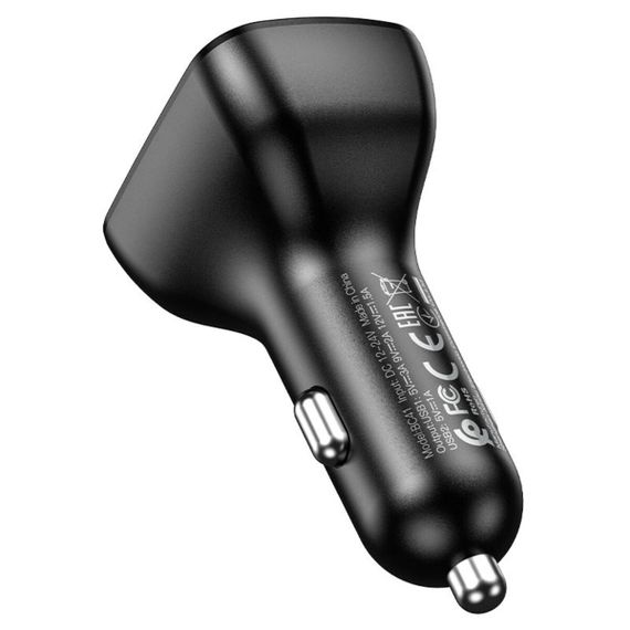 АЗП з FM-модулятором BOROFONE BC41 Eminency QC3.0 Car BT FM transmitter Black | Зображення 2