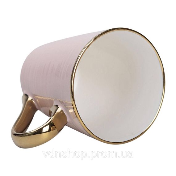 Чашка порцелянова із золотим обідком та позолоченою ручкою 320 (мл) Кремова RX-N240624CR | Зображення 2