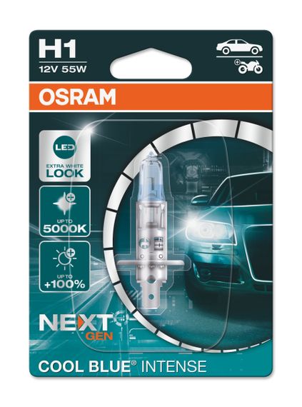 Галогеновая лампа OSRAM H1 64150CBN-01B 12V 55W P14.5s Cool Blue Intense Next Gen +100% Blister (1 шт)