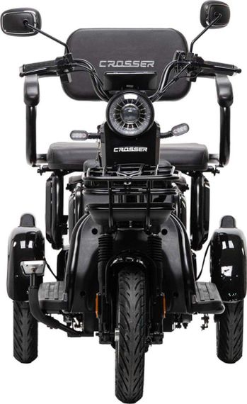 Электротрайк Crosser TR-1 LFP 1500W 76.8V 30Ah, трехколесный электроскутер, до 75 км, для взрослых и пожилых Чорний | Зображення 5