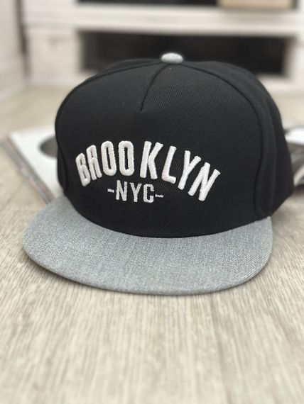 Кепка снепбек (Snapback) Brooklyn NY Черный с серым 56-61р  (9068)