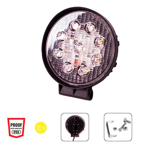 Фара робочого світла WLP-27R1F2 FLOOD 9Led*3W /10-30V/27W/6000K | Зображення 4