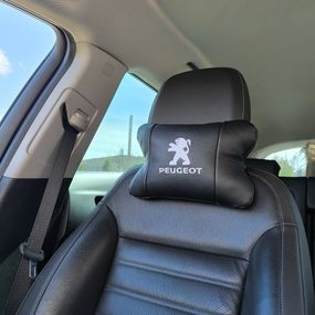 Набор подушек Peugeot из кожи + брелок в подарок, Автоподушки QE-545 с вышивкой