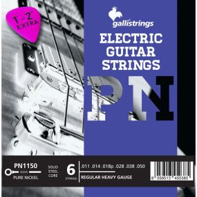 Струни для електрогітари Gallistrings PN1150 (.011-.050), REGULAR HEAVY, Pure Nickel