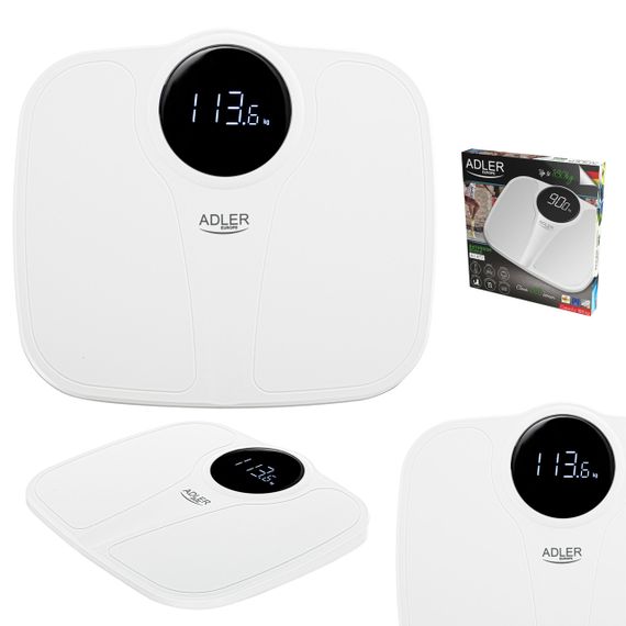 Ваги підлогові електронні Adler AD 8172 білі до 180 кг з високою точністю | Зображення 7