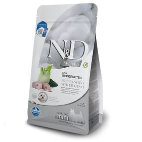 Сухой корм с рыбой для собак малых пород с белой шерстью Farmina N&D White Adult Mini, 2 кг