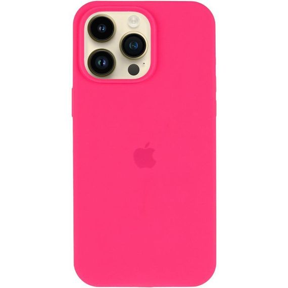 Чохол Silicone Case (AA) Logo with MagSafe для Apple iPhone 13 Pro Max (6.7") Білий / White Рожевий / Barbie pink | Зображення 1