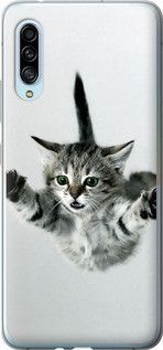 Чехол на Samsung Galaxy A90 5G Летящий котёнок из силикона FCh_085212