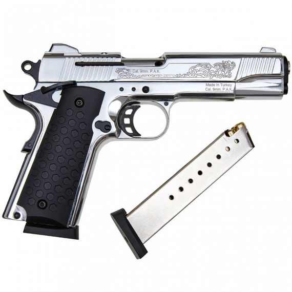KUZEY 911#6 Matte Chrome Plating, Engraved/Black Grips + магазин | Зображення 2