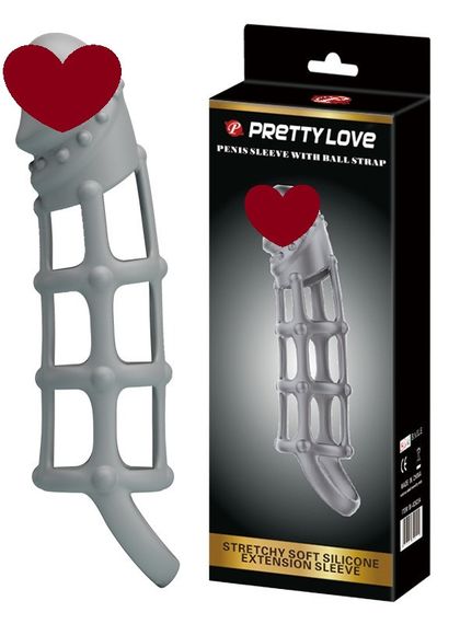 Ажурна насадка Penis Sleeve With Ball Strap, BI-026234. Sex Aura