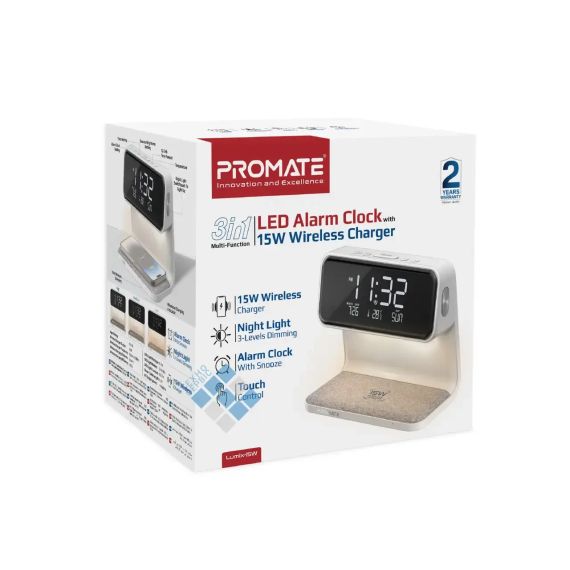Будильник Holdmay KP-626 із бездротовою зарядкою LED | Зображення 4