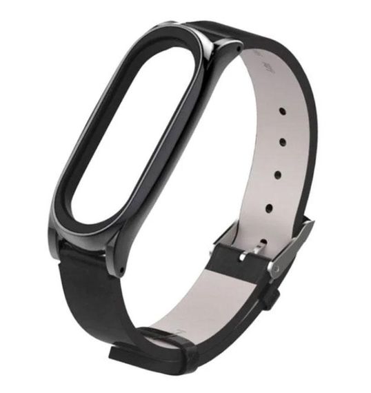 Шкіряний ремінець Primo Mijobs для фітнес-браслета Xiaomi Mi Band 3 - Black
