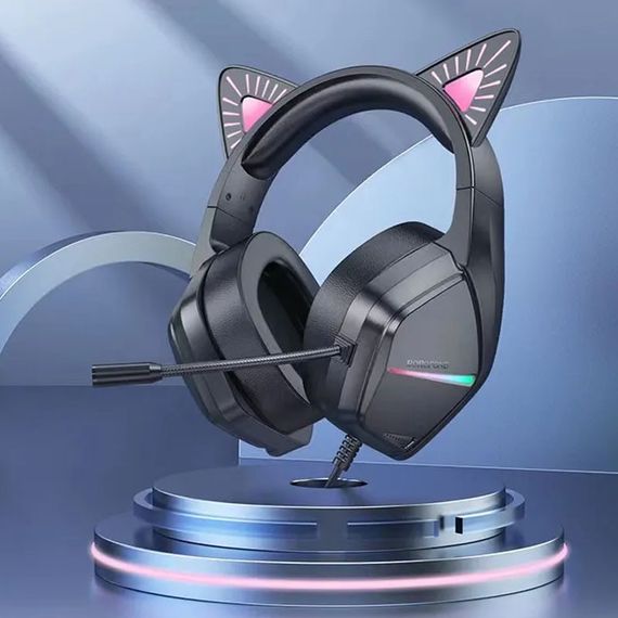 Накладные наушники BOROFONE BO106 Cute cat (USB+3.5mm/2m) Phantom Cat | Зображення 4
