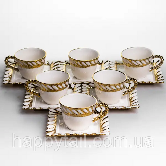 Набір чашок з блюдцями Tiffany 250 мл  6 шт SX61 | Зображення 4