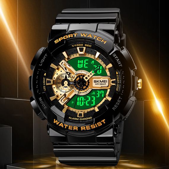 Чоловічий годинник Skmei 1688 Black-Gold | Зображення 3
