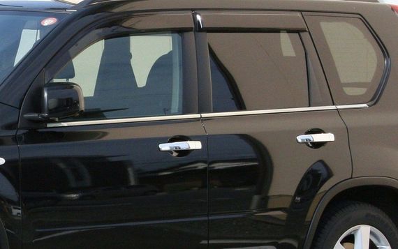 Зовнішня окантовка вікон (нерж) 6 шт, 2010-2014, Carmos - Турецька сталь для Nissan X-trail T31 рр
