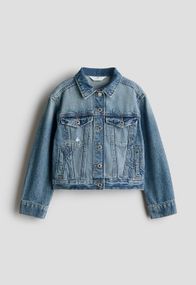 Підліткова джинсова куртка для дівчинки H&M 140 см Синя (26070801B)