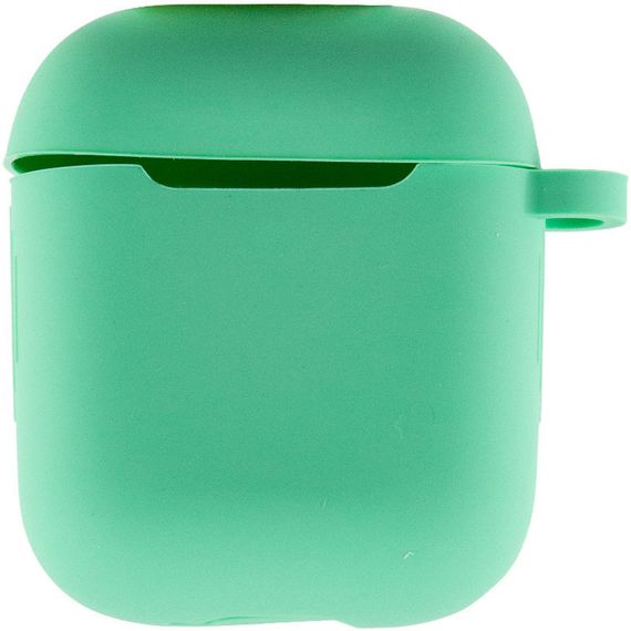 Силиконовый футляр New с карабином для наушников Airpods 1/2 Зеленый / Spearmint | Зображення 1