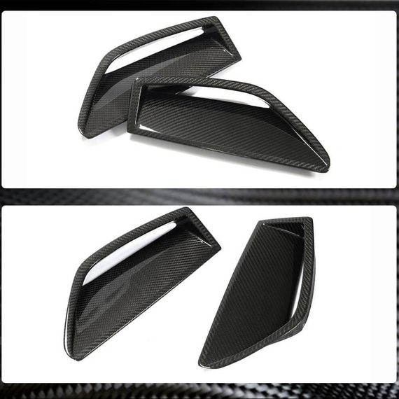 Накладки на передний бампер (для RS6, Карбон) для Ауди A6 C8 2018- гг | Зображення 2