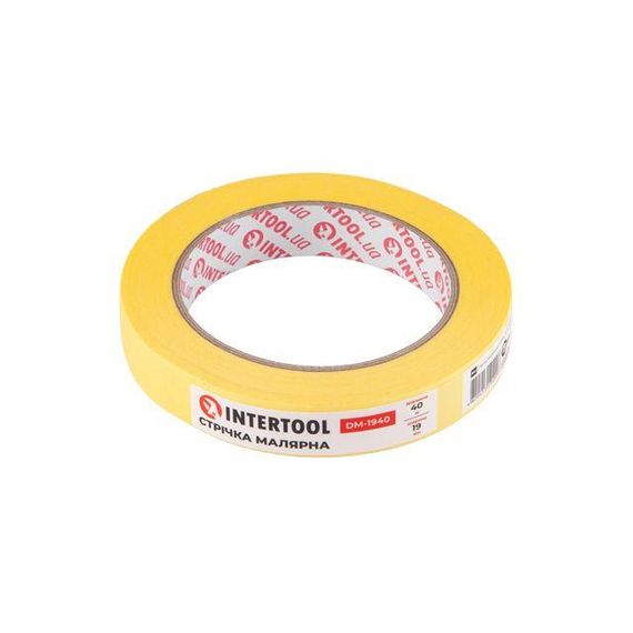 Стрічка малярська 19 мм, 40 м, жовта INTERTOOL DM-1940 | Зображення 1