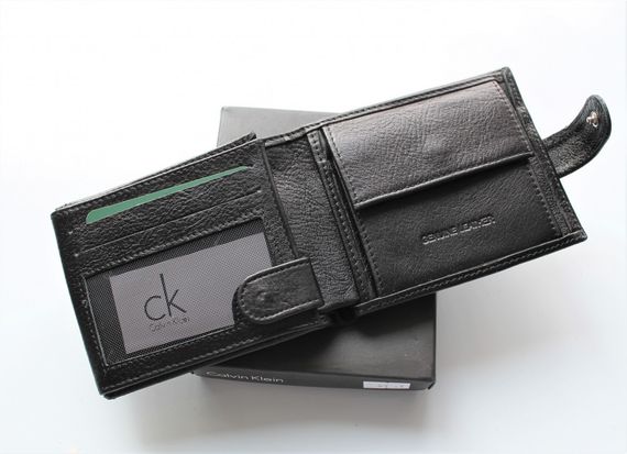 Мужской подарочный набор Calvin Klein ремень и кошелек total black | Зображення 8