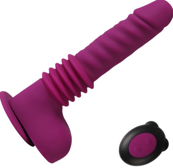 Вибратор на присоске Isaiah Thrusting Dildo фиолетовый 10 режимов вибрации Sex Aura | Зображення 1
