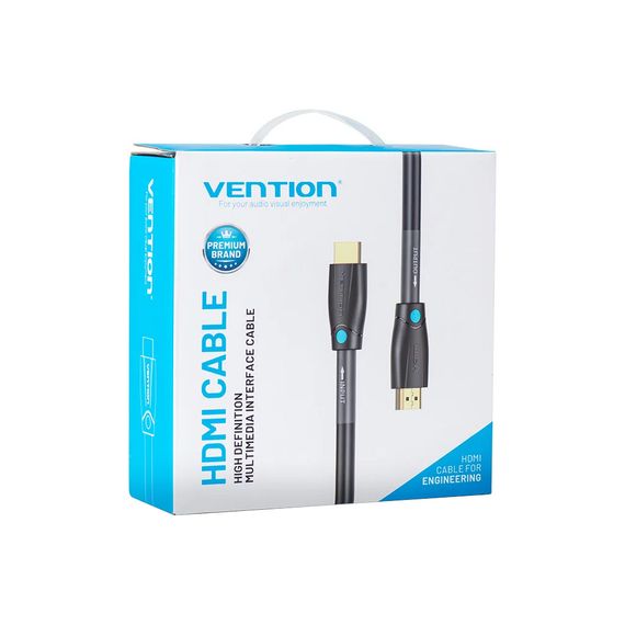 Кабель мультимедійний HDMI to HDMI 8.0m V2.0 Engineering 4K 60Hz 18Gbps HD 7.1 PVC Black Vention (AAMBK) | Зображення 1
