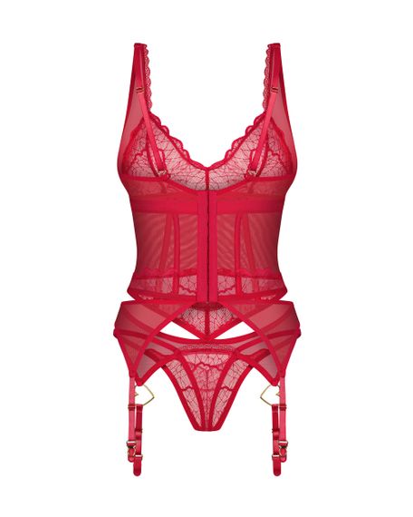 Корсет Obsessive Cupide Desir corset Червоний S/M | Зображення 2