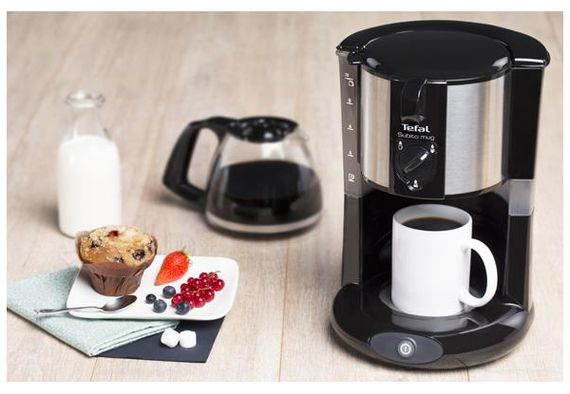 Капельная кофеварка Tefal SUBITO MUG CM290838, механика, 1000ВТ, 1,25л, черная/нержавеющая сталь (CM290838) | Зображення 7