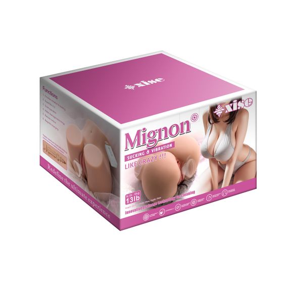 Мастурбатор вагіна й анус "Mignon", функція вібрації та смоктання Sex Aura | Зображення 2