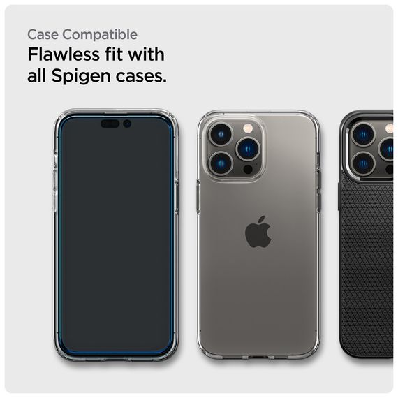 Скло захисне Spigen Apple Iphone 14 Pro Max Glas tR Align Master FC (2 Pack), Blac (AGL05204) | Зображення 6