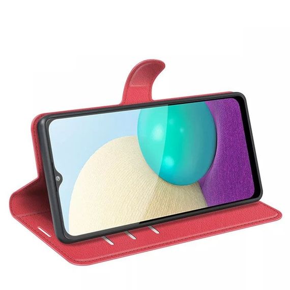 Чохол книжка з кишенями для карт на Samsung Galaxy A02 колір Червоний | Зображення 3