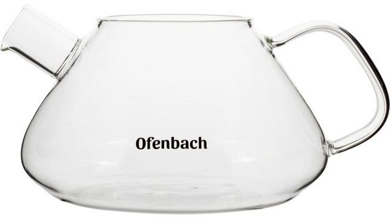 Чайник скляний заварювальний Ofenbach 1000мл зі знімним ситечком (0616l) | Зображення 3