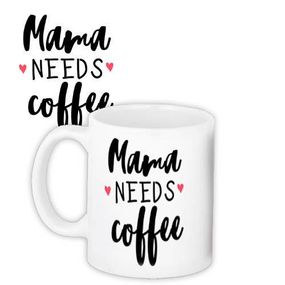 Чашка з принтом Mama needs coffee 330 мл (KR_18A007)