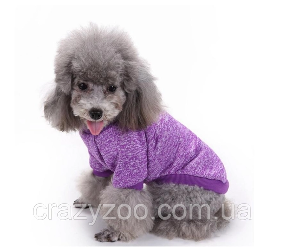 Кофта для собак и котов EcoToys Purple S рябая фиолетовая A: 25 см B: 34 см C: 20 см 7093 | Зображення 2