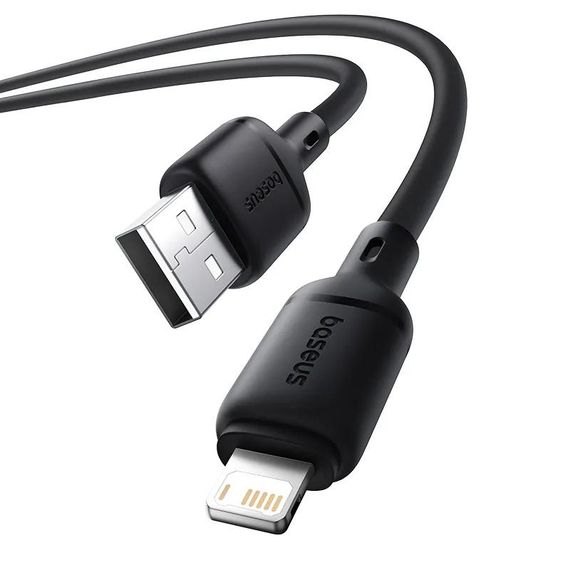 Дата кабель Baseus Silky Series OS Fast Charging USB to Lightning 2.4A (2m) (P1037770) Cluster Black | Зображення 3