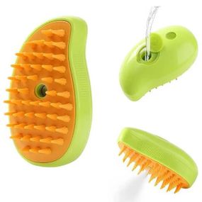 Расческа паровая для шерсти животных Зеленая с оранжевым