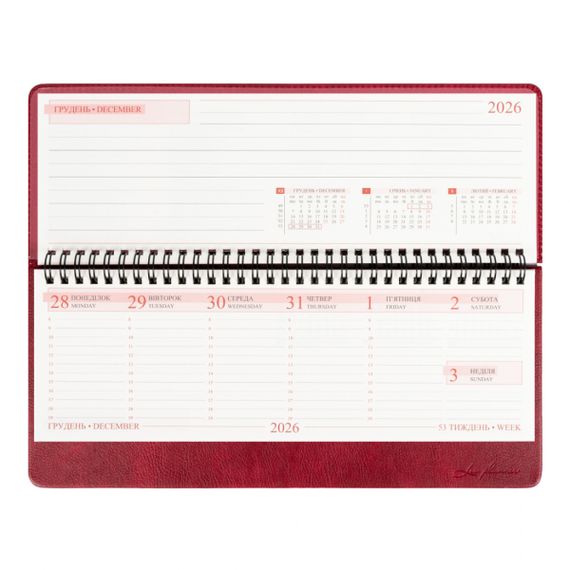 Планінг настільний датований 2027 Leo Planner Persona 252741 30х14 см 128 листів бордовий | Зображення 6