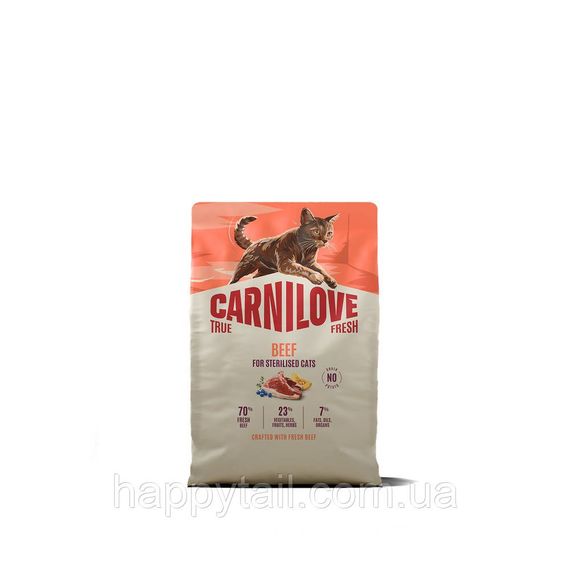 Беззерновий сухий корм Carnilove True Fresh для стерилізованих котів яловичина 2 кг (арт. 173752)