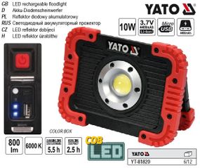 Прожектор YATO Польша диодный переносной аккумулятор USB YT-81820