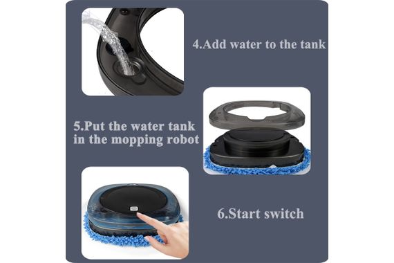 Моющий робот-пылесос INTELEGENT AUTOMATIC BRUSH MOPPER (22*22*6 см) Робот-пылесос для большого дома | Зображення 2