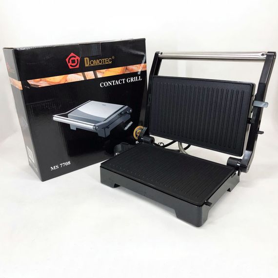 Настільний гриль електричний-притискний Domotec MS-7708 | Сендвічниця мультипекар | FC-207 Домашній гриль | Зображення 7