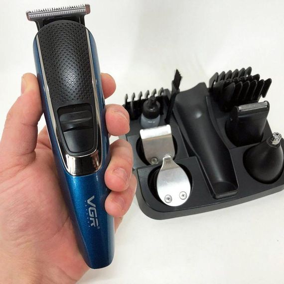 Машинка триммер 4в1 VGR V-172 для стрижки волос на аккумуляторе зарядка USB, электробритва для головы | Зображення 7